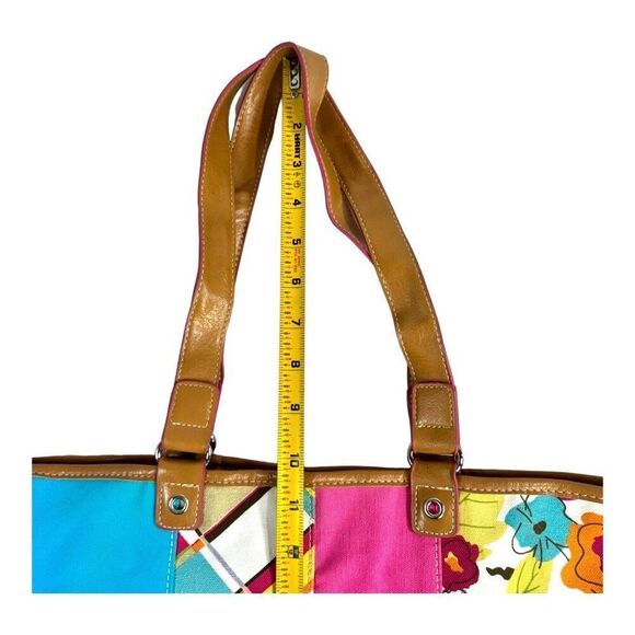 Rosetti Patchwork Tote Bag Floral & Geometric Prints Zipper Purse Shoulder - Picture 7 of 8